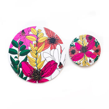 Vivid Garden Blooms Pot Stand And Coaster Set, 8 of 9