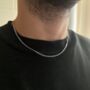 Rhodium 925 Silver Miami Cuban Chain Necklace 3mm, thumbnail 1 of 8