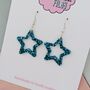 Small Star Glitter Resin Earrings, thumbnail 3 of 12