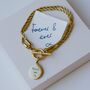 Personalised Handwriting T Bar Bracelet With Rope Chain, thumbnail 4 of 5