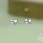 Sterling Silver 5mm Heart 16 G Flat Back Stud Earrings, thumbnail 1 of 11