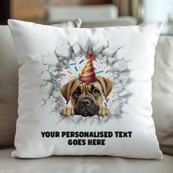 Personalised Bullmastiff Birthday Break Through Dog, 5 of 8