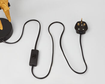 G Decor Aviary Doré Gold Parrot Bedside And Table Lamp With Black Shade, 3 of 5