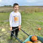 Personalised Halloween Pumpkin Picking Kids T Shirt, thumbnail 4 of 4