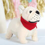 French Bulldog Rattle And Personalised Gift Bag, thumbnail 1 of 3