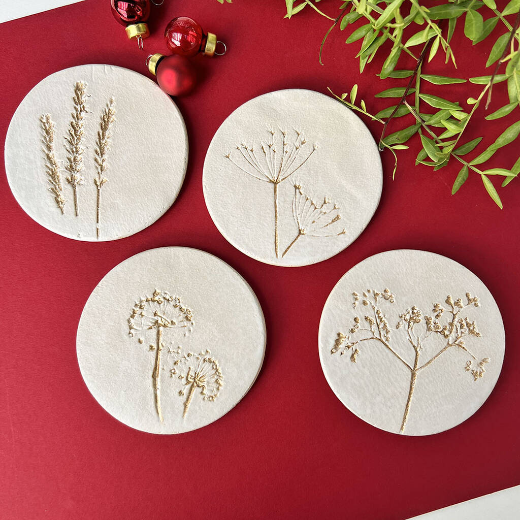 White Wild Flower Ceramic Coasters, Individual or Set of 4 Ceramic  Off-white Floral Circle Coasters, Gift for Her, Birthday Gifts -  Norway
