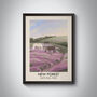 New Forest National Park Travel Poster Art Print, thumbnail 1 of 8