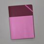 Vegan Leather Pocket Journal Burgundy And Pink, thumbnail 1 of 5