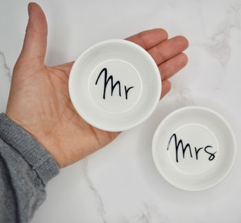 Mr And Mrs Wedding Ring Dish Set, 2 of 6