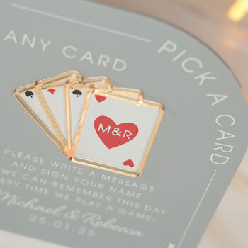 Arch Playing Cards Wedding Guest Book Alternative Sign, 7 of 9