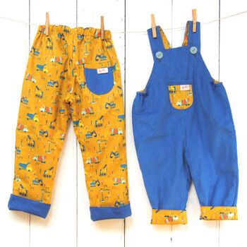 Reversible Construction Needlecord Trousers Baby Kids, 8 of 9