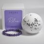 Relax Amethyst Bath Bomb And Gemstone Bracelet Gift, thumbnail 1 of 7