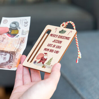 Personalised Christmas Money Holder Gift With Santa, 3 of 6