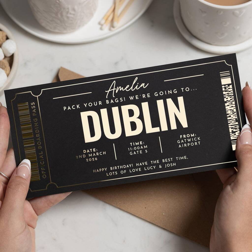Personalised Surprise Trip Boarding Pass Gift Voucher, 1 of 9