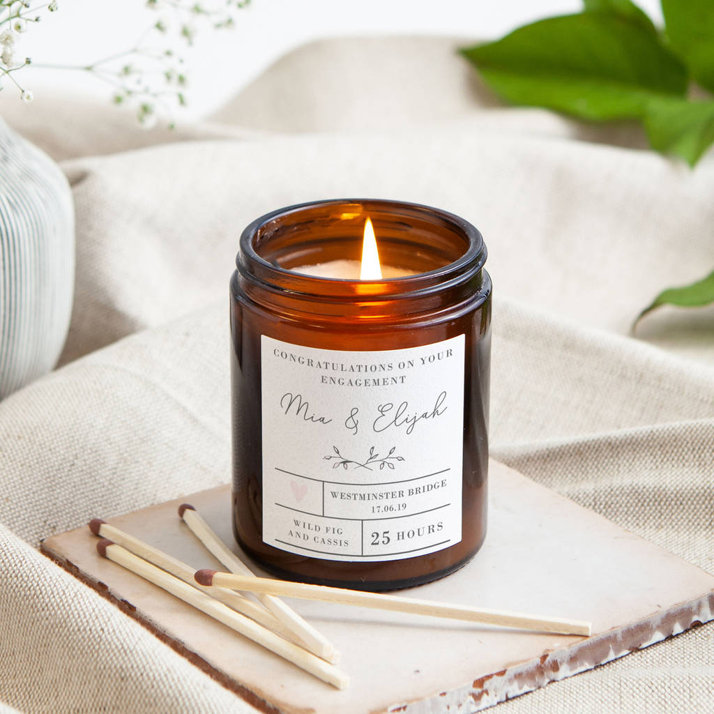 engagement candle personalised jar by norma&dorothy
