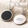 Men's Personalised Stainless Steel Onyx Disc Necklace, thumbnail 1 of 9