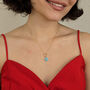 Gold Plated Turquoise Evil Eye Pendant Charm Necklace, thumbnail 4 of 5