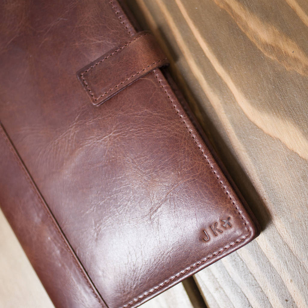 Personalised Vintage Leather Travel Wallet By The British Belt Company