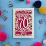 Personalised 70th Birthday Card Papercut Flower Design, thumbnail 6 of 9