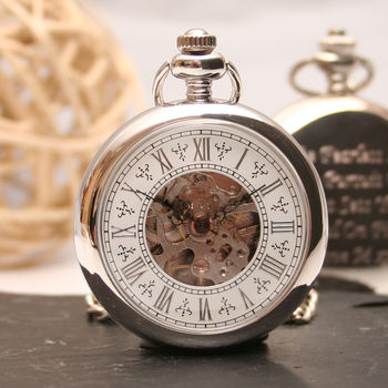 Ornate Personalised Skeleton Pocket Watch, 2 of 5