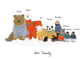 Personalised Animal Family Print, 2 of 7