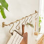 Antique Brass Wall Rail With Hooks, thumbnail 6 of 8