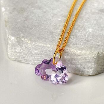 Amethyst Gemstone Cloud Necklace On Gold Vermeil, 2 of 6