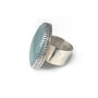 Aquamarine Large Round Gemstone Ring In Sterling Silver, thumbnail 2 of 5