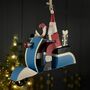 Santa On A Sixties Scooter Hanging Christmas Decoration, thumbnail 4 of 4