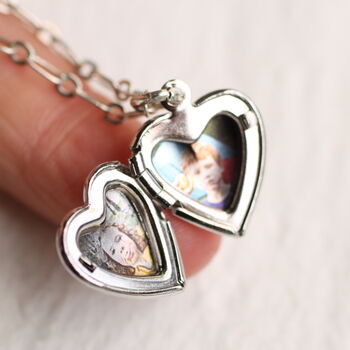 Tiny Silver Heart Locket, 7 of 12