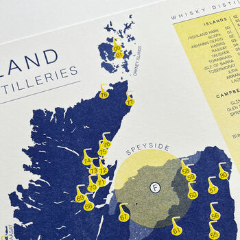 Risograph Scotland Whisky Distillery Map, 6 of 7
