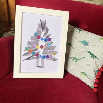 Personalised Baby's First Christmas Abstract Print, 3 of 8