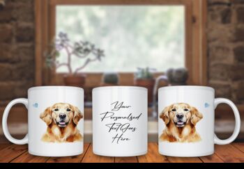 Personalised Golden Retriever Dog Hearts Pet Gift Mug, 2 of 2