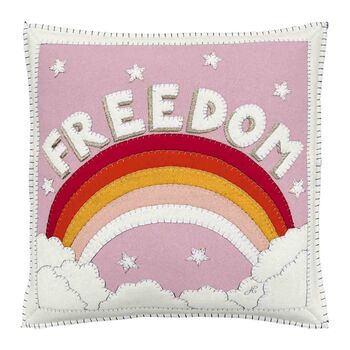 Freedom Cushion In Hand Embroidered Wool, 2 of 5