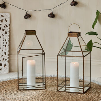 Square Brass Candlelantern, 2 of 10