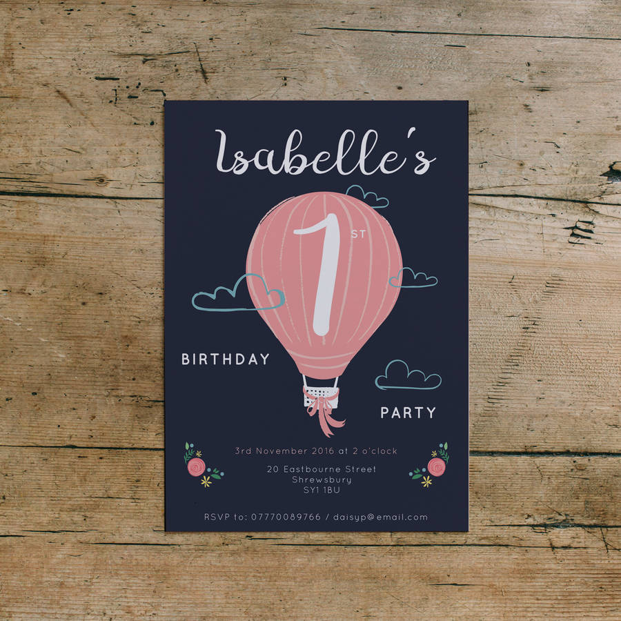 Hot Air Balloon Kid S Birthday Garden Party Invites By Dearly Hot Air Balloon Kid S Birthday Garden Party Invites