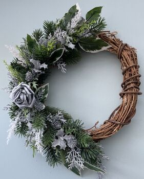 Christmas Silver Door Wreath, 3 of 3