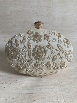 Gold Oval Handcrafted Clutch Bag, 3 of 10