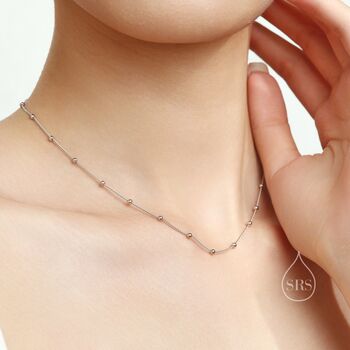 Sterling Silver Minimalist Bead Motif Necklace Various Lengths, 6 of 12