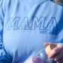 Personalised Mama Est. Sweatshirt College Sweater, thumbnail 6 of 7