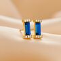 Birthstone Baguette Stud Earrings In Gold Vermeil, thumbnail 7 of 12