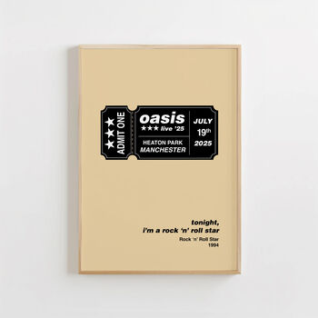 Personalised Oasis 'Live 25 Tour Retro Ticket Print, 10 of 11