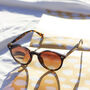 Front Lens Rounded Classic Pin Sunglasses In Tortoise Shell, thumbnail 2 of 3