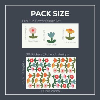 Mini Fun Fabric Flower Wall Stickers, 3 of 6