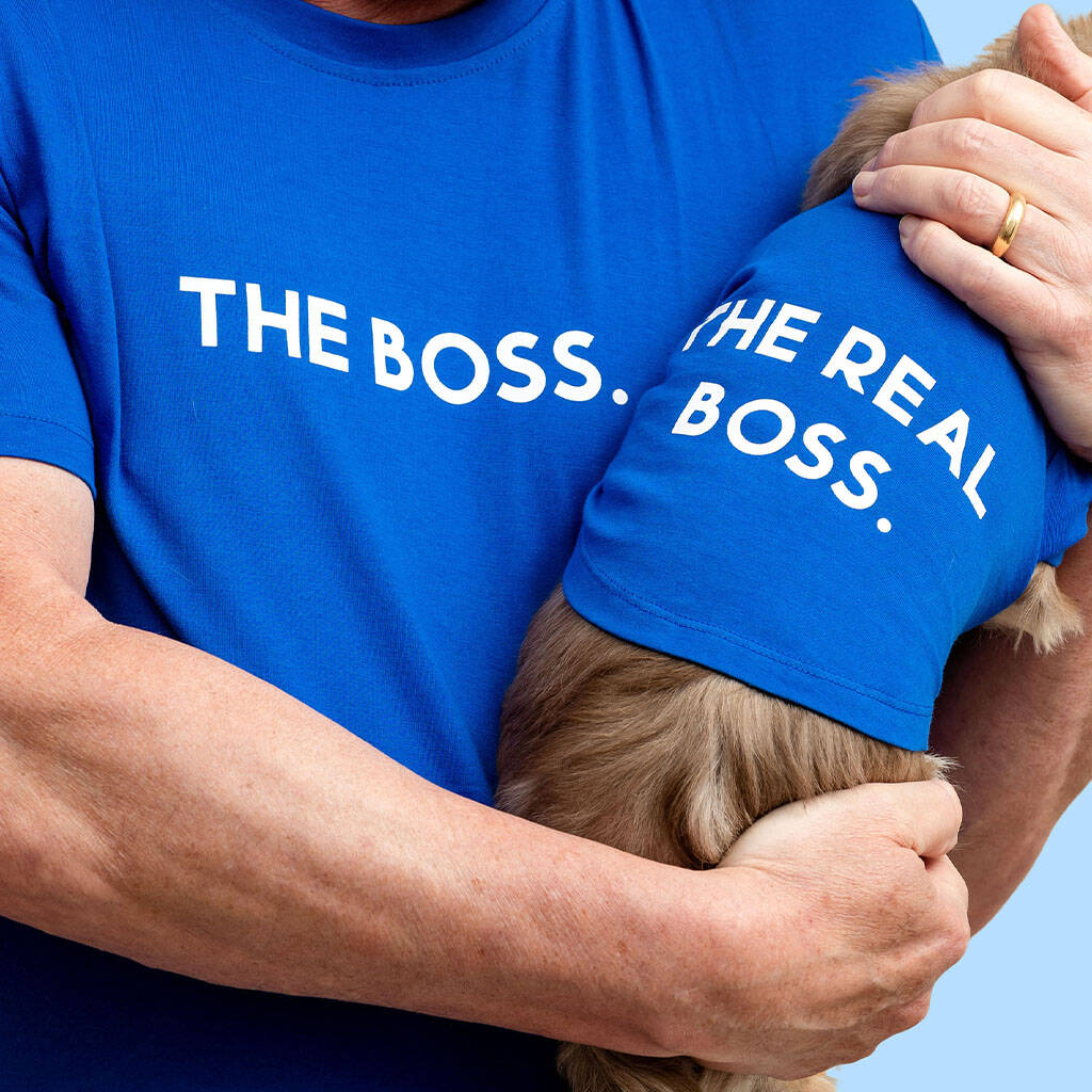 'The Boss' Matching Owner Dog T Shirt Set, 1 of 5