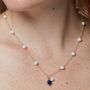 Nova Fine Chain Necklace With Pearls And Lapis Lazuli Drop, thumbnail 1 of 3