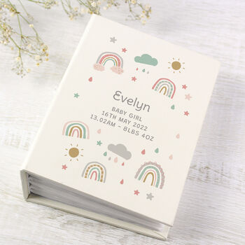 Personalised Rainbow New Baby Photo Album, 3 of 4