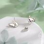 Cute French Bulldog Stud Earrings In Sterling Silver, thumbnail 9 of 11