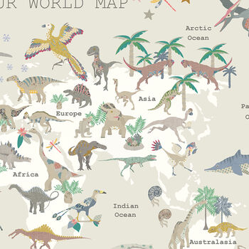 Dinosaur World Map Print, 2 of 7