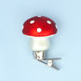 G Decor Set Of Four Holiday Glass Mushroom Clips, thumbnail 3 of 4